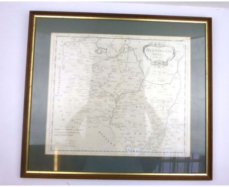 Morden R. : Huntingtonshire, Nd. C.1720. ( Camden's Britannia ). Cartouche and distance scale. Hand coloured in outline. COND