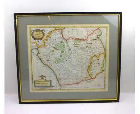 Morden R. : Leicestershire, Nd. C.1720. ( Camden's Britannia ). Cartouche and distance scale. Hand coloured in outline. CONDI