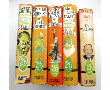 Wodehouse P. : First Editions, 2nd. Printings. Summer Lighning, (1929); Very Good Jeeves, (1930); Laughing Gas, (1936); Mr. M