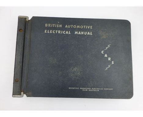 British Automotive Electrical Manual, C. 1950. Large Hb. landscape ledger-type manual detailing electrical equipment in 'Brit