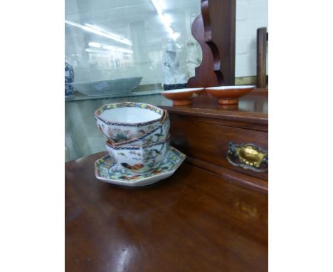 A mid 20th century Cantonese part tea service, typically decorated in coloured enamels