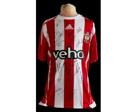 Football Southampton F. C 2015/16 multi signed replica shirt 19 signatures includes great names such Sadio Mane, James Ward P