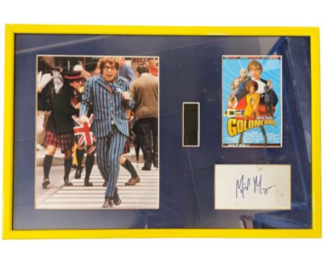 Austin Powers: Goldmember mounted and framed signature piece including Mike Myers signed white card, unsigned colour photo an