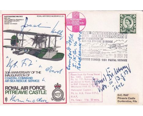 SC23 RAF Pitreavie Castle Signed by 3 Luftwaffe Pilots Hans Rossbach Series (14). 6 Feb 71 BFPS 1161 RAF Pitreavie Castle 30t