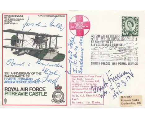 SC23 RAF Pitreavie Castle Signed by 3 Luftwaffe Pilots Hans Rossbach Series (14). 6 Feb 71 BFPS 1161 RAF Pitreavie Castle 30t
