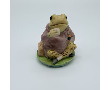 Charming Beswick ceramic figurine Jeremy Fisher from Beatrix Potter. Hand-painted with fine detail, it features the frog in a