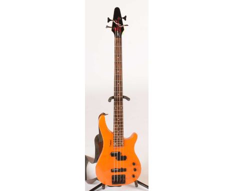 A Tanglewood Rebel 4K bass guitar, with twin EMC  electronics pick-ups.