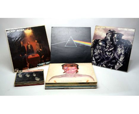 Twelve mixed LPs, to include: Pink Floyd - Dark Side of the Moon; Pink Floyd - The Wall; Pink Floyd - Animals; David Bowie - 