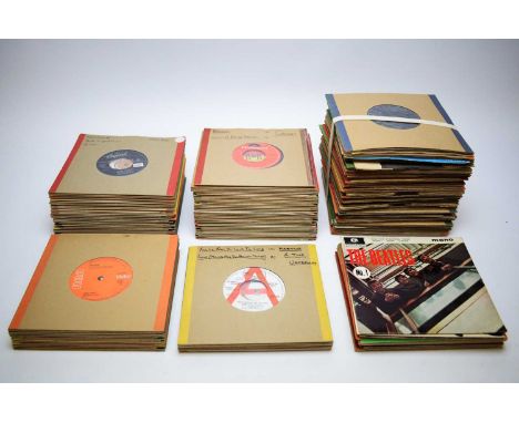 A collection of mixed 7" singles, mostly rock, artists to include: The Beatles; The Who; Jefferson; Jeff Beck; Hawkwind; Free