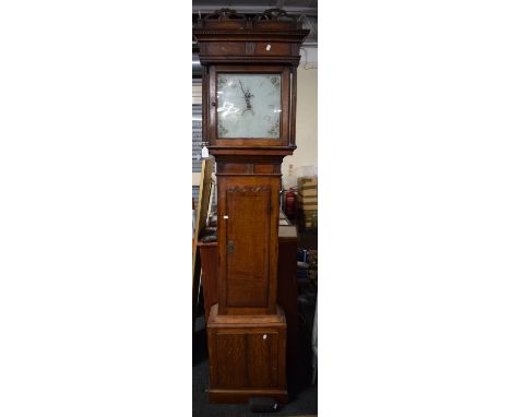 A 19th Century Oak Long Cased Clock with 11" Square Enamelled Dial Having 30 Hour Movement, for Complete Restoration 