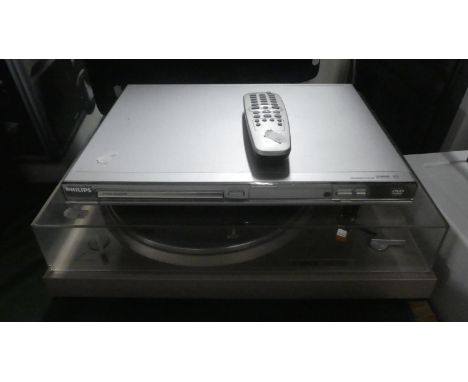 A Tensia Model TD 8818 Record Deck Together with a Philips DVD Player 