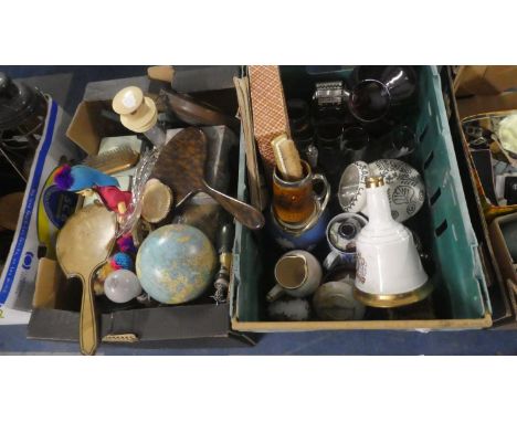 Two Boxes of Sundries to Include Ceramics, Glassware, Mirrors, Globe, Lamp etc 