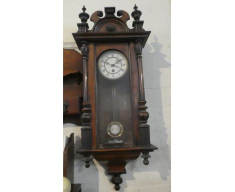 A Late 19th Century Vienna Style Wall Clock, 90cm High 