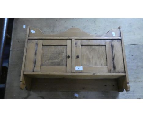 A Stripped Pine Wall Hanging Cabinet/Gallery Shelf, 55.5cm Wide 