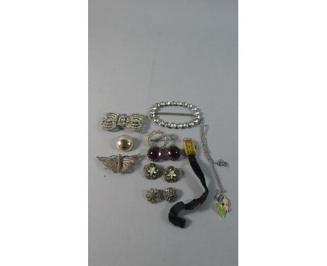 A Yellow Metal Ladies Cocktail Watch and Various Vintage Costume Jewellery Items 