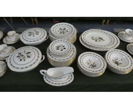 A Collection of Royal Worcester Bernina Dinnerwares to Include Twelve Dinner Plates, Twelve Side Plates, Twelve Bowls, Two Gr