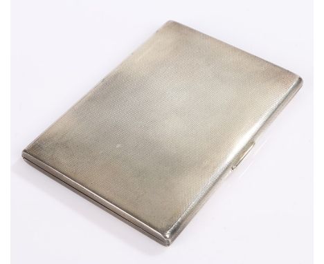 George VI silver cigarette case, Birmingham 1938, maker W H Manton Ltd, with engine turned exterior and gilt interior, 6.8oz