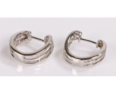 Diamond earrings, set to silver loops