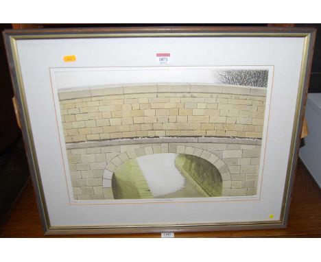 Derek Wilkinson - Canal bridge, artist proof lithograph, signed, titled and dated 1984 in pencil to the margin, 31 x 43cm 