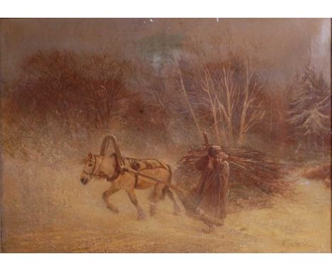 Attributed to Rudolph Fedorovitch Frentz (1831-1911) - Returning home, oil on canvas, bears signature lower right, 41 x 57cmC