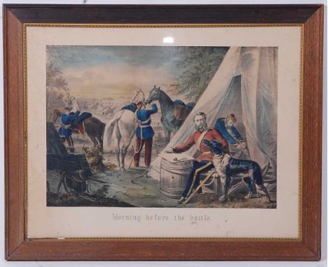 Morning before the battle and Evening after the battle, a pair of chromolithgraphs, published by Currier &amp; Ives (New York