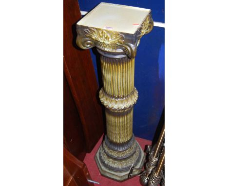 A fluted ceramic plant stand (comprised of two sections), height 95cmCondition report: Two chips to edge of the top of stand.