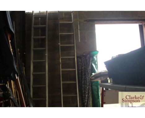 An aluminium extending ladder