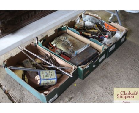 Three boxes of various tools 