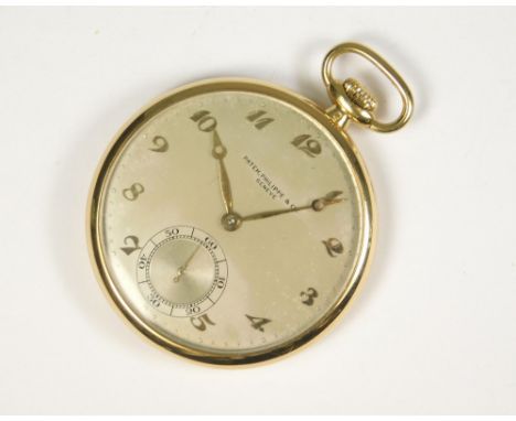 Patek Philippe Open Face 18k YG Pocket Watch w/ center Seconds, Louis XIV  Hands, Circa 1915