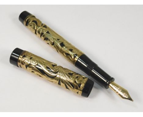 SIMPOLE - CONWAY STEWART. A Simpole - Conway Stewart Tendril - one off fountain pen. 18ct. gold Conway Stewart IM nib. Black 