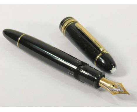 MONTBLANC. A Montblanc Meisterstuck No.149 fountain pen. 14ct. white &amp; yellow gold Montblanc 4810 nib. A piston filled, c