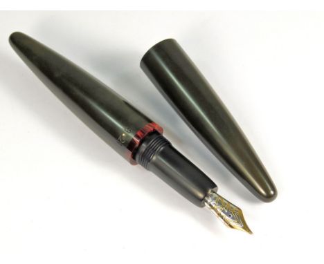 WILAND. A Wiland Aleksandra fountain pen. 18ct. white &amp; yellow gold Wiland nib. A modern Limited Edition ebonite &amp; ba