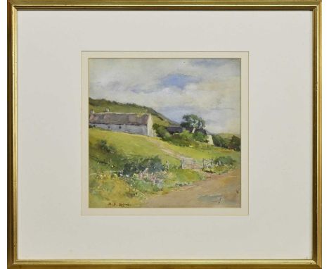 ROBERT DICKIE CAIRNS (SCOTTISH 1866 - 1944), GATE HEADING TO MISS MCKENZIE'S AT WHITING BAY watercolour on paper, signed, tit