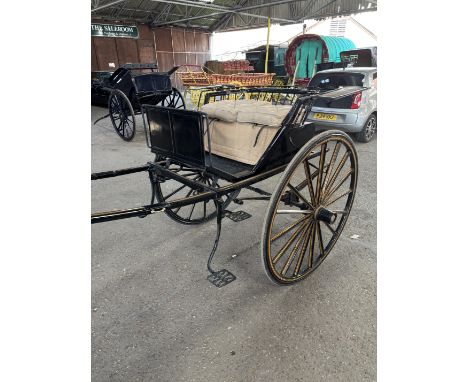 STICK BACK GIG by Watts &amp; Son of Pershore &amp; Stow, bodywork painted black with yellow lines, with patent shaped mudgua