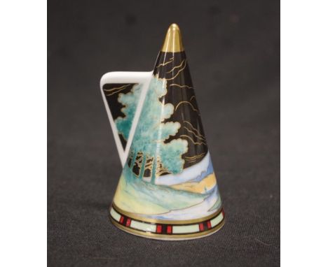 Royal Worcester decorated ceramic candle snuffer marked for 'Blue Lagoon,' pattern, commemorating the 250th Anniversary of Ro