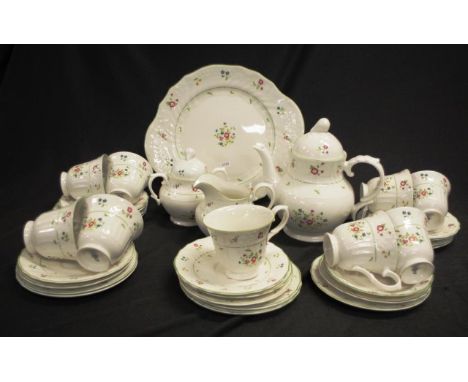 Royal  Doulton 'Avignon' part tea set TC 1145, from 'The Moselle Collection,' including: 9 teacups, saucers, and side plates,