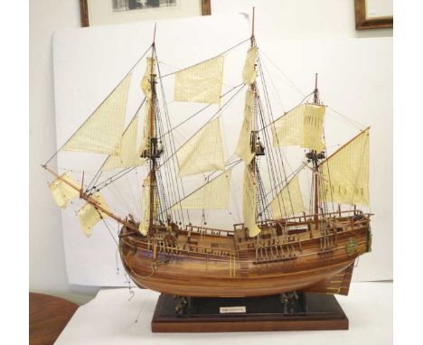 Scale model of HMB Endeavour 100cm long, 18cm deep, 93cm high approx