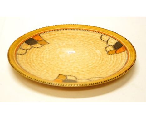 Crown Ducal Charlotte Rhead 'stitch' charger width approx 32cm