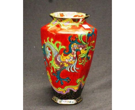 Royal Winton Grimwades Chinese dragon lustre vase height 20cm approx