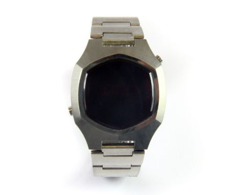 A boxed 1970's gentleman's Dielectronic Quartz digital wrist watch.