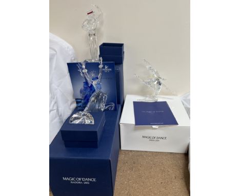 Three Swarovski crystal SCS Annual Edition 'Magic Of Dance' figures comprising Isadora - 2002, Antonio - 2003 and Anna - 2004