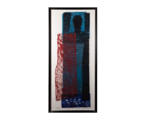 Ruth Tesmar (* 1951) - German artist and woodcutter color woodcut on fleece (hand print), Germany, 1998, titled, signed and d