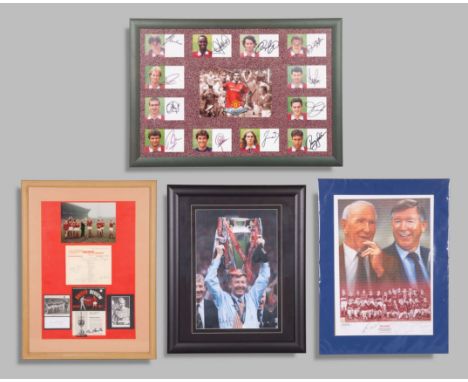 A Dynasty by Jose Palomares and Stewart W. Beckett autographed print, an autographed Sir Alex Ferguson photograph, framed and