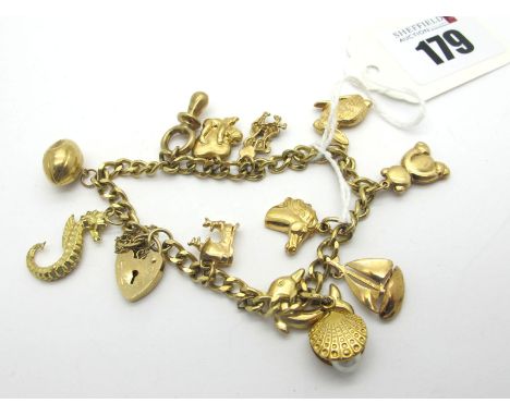 Victorian 9k Gold Curb Link Bracelet Heart Lock Large Chunky Links -  Victoria Sterling