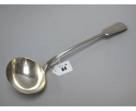 A Victorian Hallmarked Silver Fiddle Pattern Ladle, William Eaton, London 1843, 33.5cm long (260grams).  