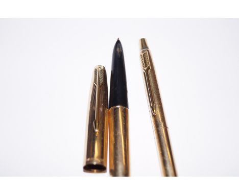 Parker "Gold Arrow" fountain pen and ball point pen duo