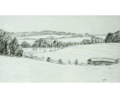 GERALD PALMER (1904-1984) 'The Ridges Under Light Snow, Langley and Ashridge Farm', dated 1965, inscribed verso, charcoals/wh