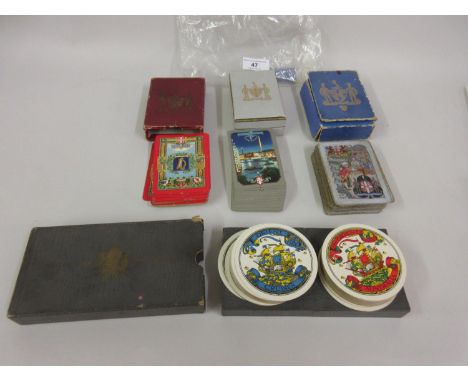 Four boxes of  playing cards including ' The Worshipful Company of the Makers of Playing Cards ' in original boxes, a 1951 ' 