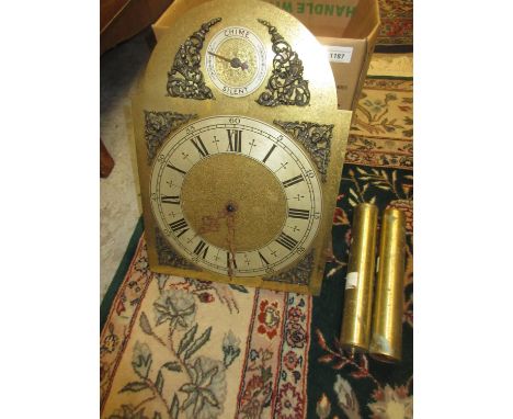 Mid 20th Century longcase clock, dial and movement with two weights 