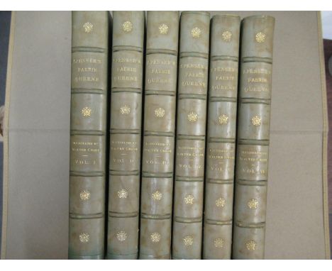 Set of six volumes ' Spenser's Faerie Queene ', illustrated by Walter Crane, published George Allen, London 1897, limited to 